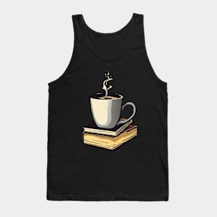 Coffee Cup and Books Tank Top